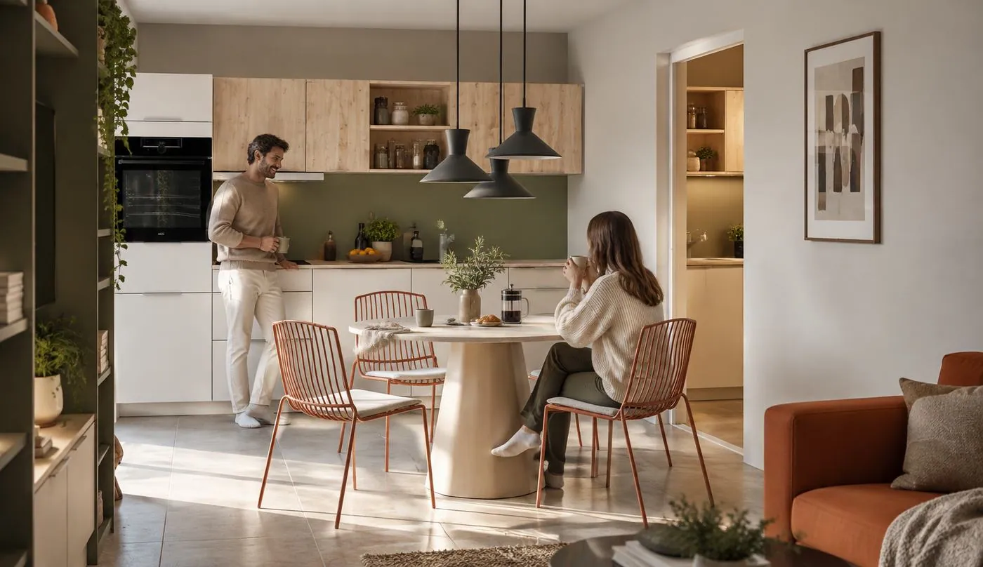 Cuisine, vue sur le séjour